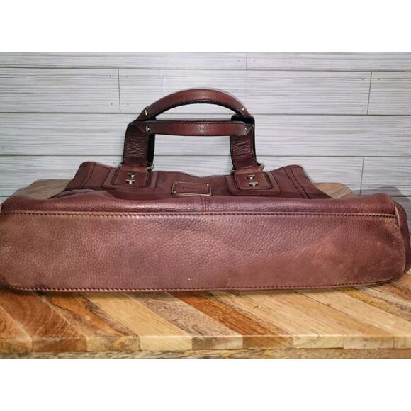 B Makowsky Leather Hobo Tote Large Brown Shoulder Bag Purse Weekender - Picture 15 of 16